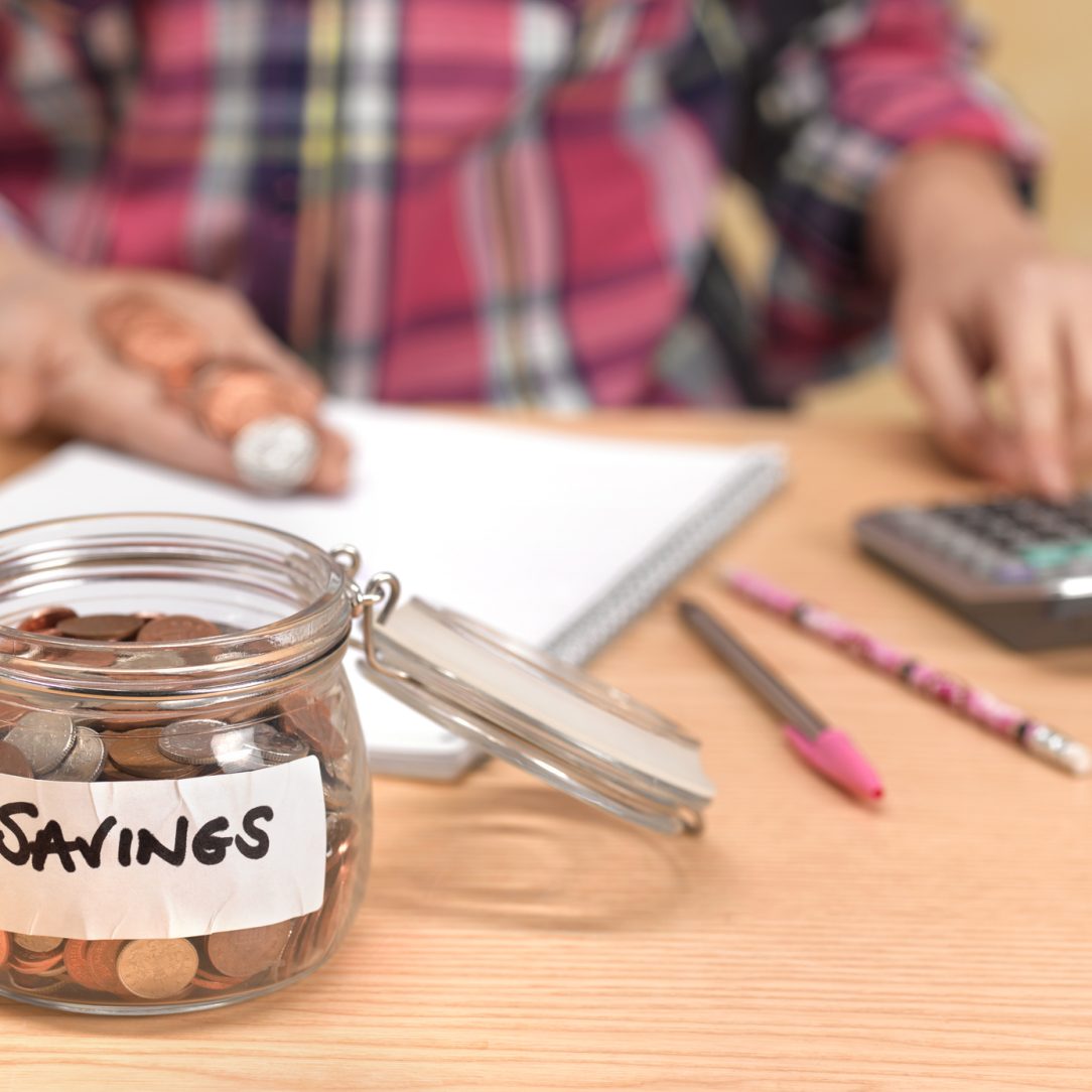 Teenager counting savings Teenager counting savings